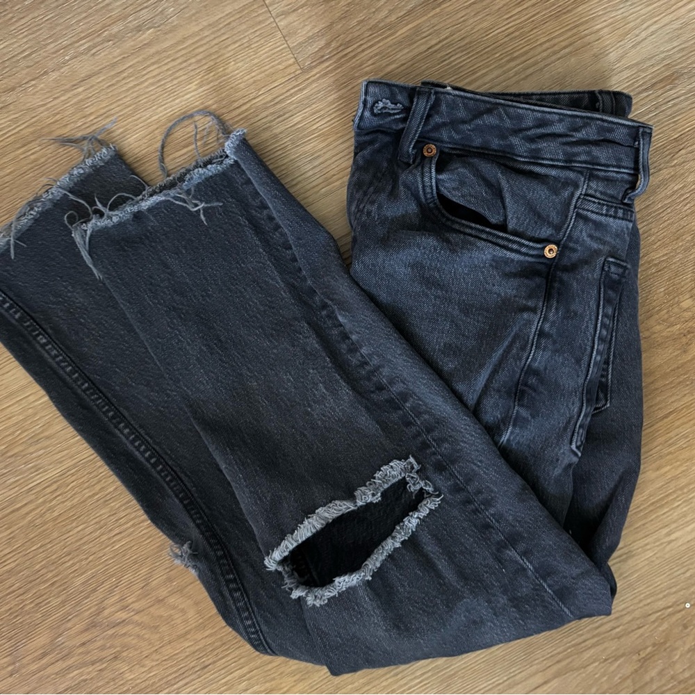 Distressed Black Women Jeans